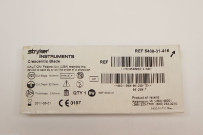 5400-31-416 ~ Stryker Crescentic Blade 15.0mm (x)